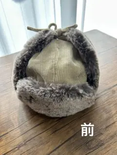 コーデュロイファー付きフライトキャップ