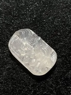 ローズクォーツ☆花&リボン彫り☆カメオ風☆縦貫通☆ハンドメイドに♡