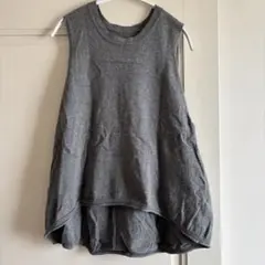 ベストレディース綿ニット トップス ノースリーブA ライン コットン M〜L