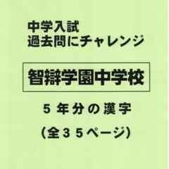 【感謝特価】智辯学園中学校（奈良）の過去問『漢字の読み・書き』