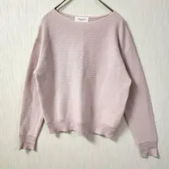 【美品】オペークドットクリップ ガーター編みニット ピンク Sサイズ相当