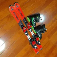 Atomicスキー板 ４点セット　オレンジ/イエロー Atomic スキー板 赤 バインディング付き - メルカリ