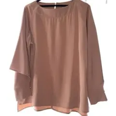 nauw closet 長袖カットソー　ブラウス　チュニック　キャメル