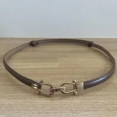 【最終価格】コトリカ　ブラウンレザー ベルト ゴールドバックル