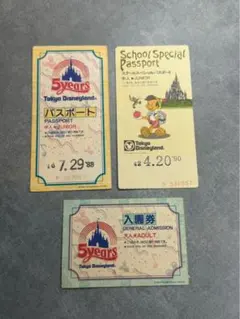 レトロ　ディズニーランド　TDL 5周年　半券　パスポート　ピノキオ　グッズのサムネイル