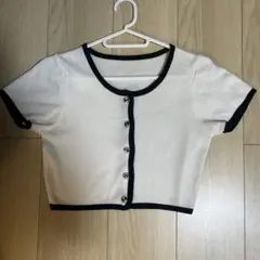 2wayカーディガンまたはトップス ブラックとホワイトのバイカラーZARAような