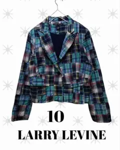 90s Larry Levine マドラス パッチワーク プラッドジャケット10