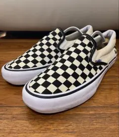 良品 廃盤 Vans スリッポン プロ チェッカー 28cm