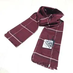 renoma ボルドーマフラー シルク100％ フリンジ　新品未使用タグ付