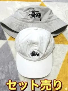 [セット売り]Stussy 白バケットハット キャップ ユニセックスのサムネイル