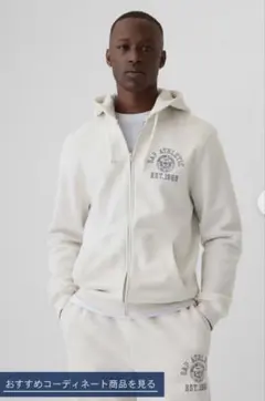 GAP ホワイト ジップアップパーカー ヴィンテージ XLサイズ