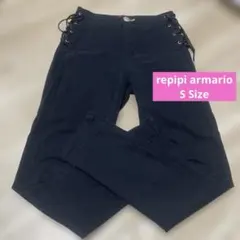 レピピアルマリオ ブラック 長ズボン S 150 女の子 キッズ 黒パン