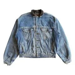 80〜90s ヴィンテージ Levi’s 襟レザー デニムジャケット ビンテージ