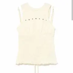 andmary Cotton ribbon tank ivory - メルカリ