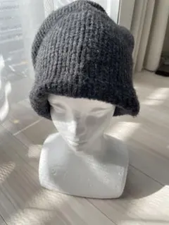 2wayダークグレー ニットビーニー ユニクロ