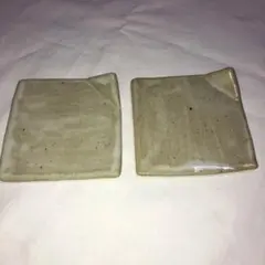 皿　手作り　和風　陶器　白色　昭和レトロ　アンティーク　コースター　和菓子皿