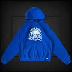 ラッセル アスレチック M ブルー ファルコン パーカー 青 両面プリント