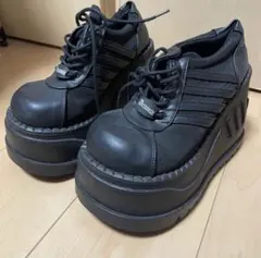 デモニア STOMP-13 ブラック ウェッジソール ブーツ 厚底 スニーカー