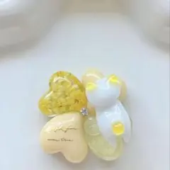 再販△】レジン ヘアゴム シェルと猫ちゃん ビビットピンク◡̈ 