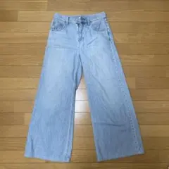 【美品】ユニクロ ワイドストレートジーンズ 23インチ（S相当）ブルー