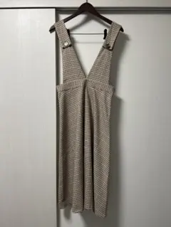 ZARA チェック柄サロペット　ワンピース