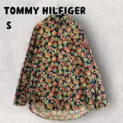 Tommy トミーヒルフィガー 総柄 長袖BDシャツ レトロ S y2k