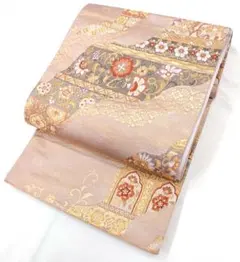 FN12174a 着物 正絹 袋帯 六通柄