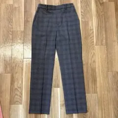 新品UNIQLO チェック柄 スラックス グレー S