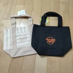 【オトナっぽセット】Trader Joe's ミニトート　黒とベージュのサムネイル
