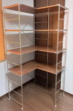 商品: 無印良品 ユニットシェルフ コーナータイプ ステンレスユニットシェルフ・追加棚・コーナータイプ／ウォールナット