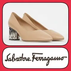【本日SALE】Salvatore Ferragamo クリスタルヒールパンプス