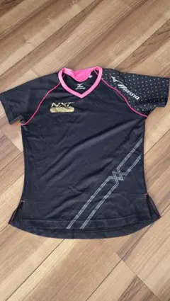 Mizuno バレーボールシャツ ブラック╱ピンク