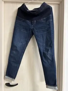 マタニティ スキニーパンツ L ダークブルー