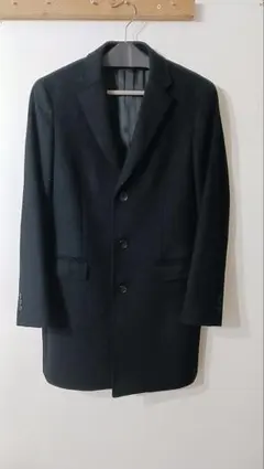 黒　ユニクロ　ウールカシミア　チェスターコート