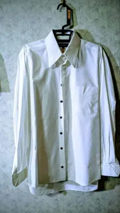 メンズYシャツ·L·白·黒ボタン·LES MUES·クリーニング