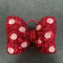 ディズニー　ミニー　スパンコール　ヘアゴム