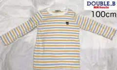 DOUBLE.B 長袖カットソー 100くま刺繍 ボーダー