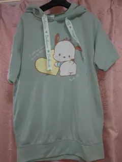 新品未使用!人気!サンリオ　ポチャッコ　パーカーシャツ　半袖　 ポケット　M~Lのサムネイル