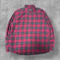 Y2K Eddie Bauer チェックネルシャツ M 赤黒