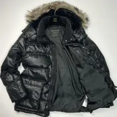 美品✨ オールドユニクロ y2k 光沢 ダウンジャケット ファー 平成 黒