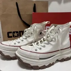 レア】Converse ランスターハイク トリプルホワイト21.5 22cm厚底 
