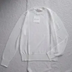 タグ付 BETOUPE リネン ニット ホワイト クルーネック 現行品