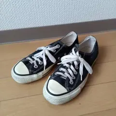 ブラックキャンバスローカットスニーカーのサムネイル