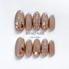 ベージュ マグネット 大人 バレンタイン ハートネイルチップ