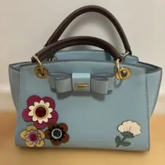 Samantha Vega フラワーモチーフ ライトブルー　ミニポーチ新品付き！
