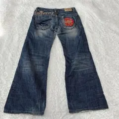 REDPEPPER フレアデニム ヒゲ ダメージ 27 y2k 00s 刺繍