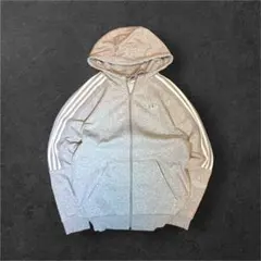 y2k 00s adidas 短丈ジップパーカー グレーフーディーarchive