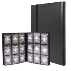 カードファイル トレカ 9ポケット 360枚収納 固定バンド付き (ブラック)