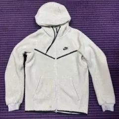 NIKE テックフリースジャケット S ホワイトグレー ポイントロゴ - メルカリ