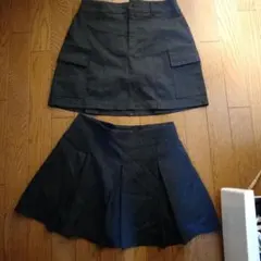 黒のプリーツスカート 2点セット